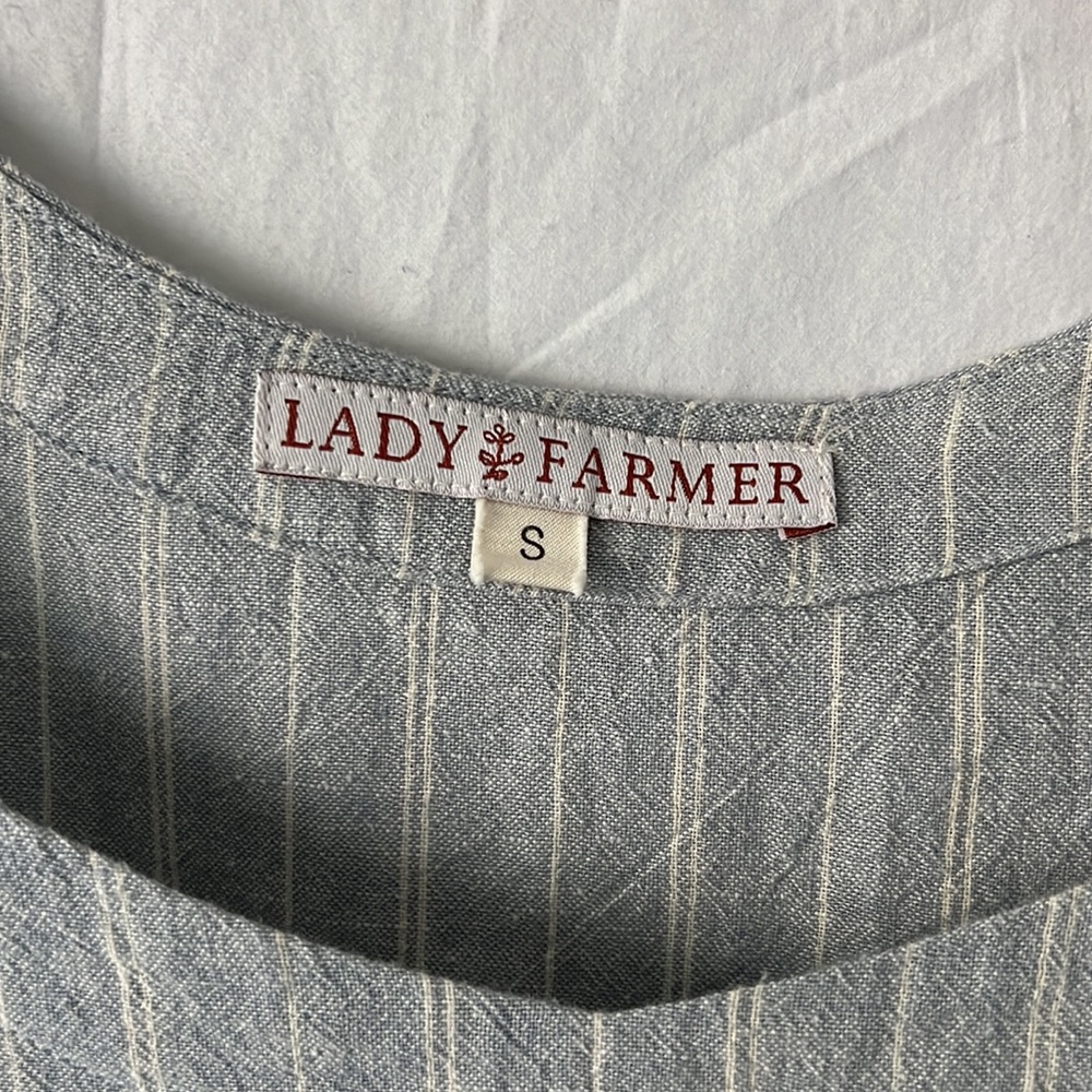 Lady farmer PERSEPHONE casual striped dress S - Picture 4 of 5